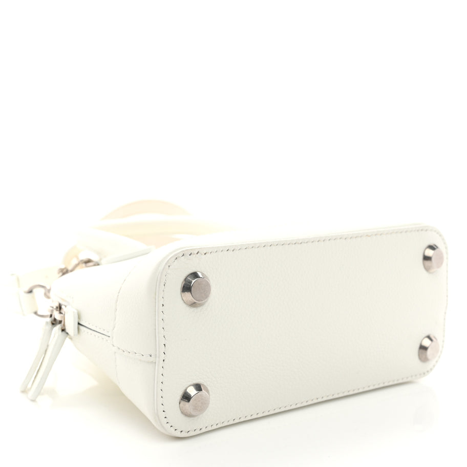 Balenciaga Grained Calfskin XXS Ville Top Handle Bag White Black Image 4