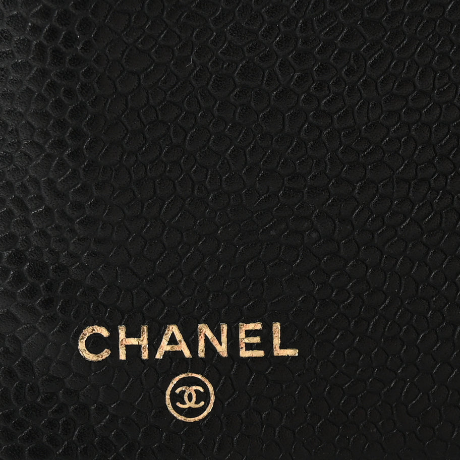 Chanel Caviar Quilted Yen Wallet Black Image 6