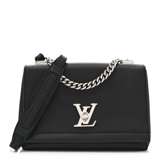 Louis Vuitton Calfskin Lockme II Chain Bag BB Black Image 1
