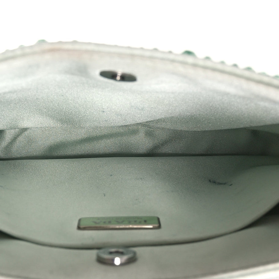 Prada Satin Crystal Cleo Adjustable Strap Shoulder Bag Acqua Image 5