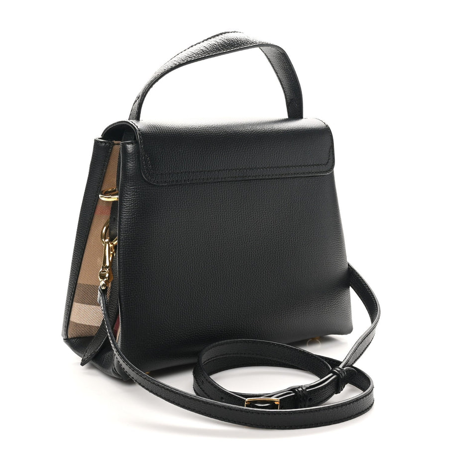 Burberry Derby Calfskin House Check Small Camberley Black Image 3