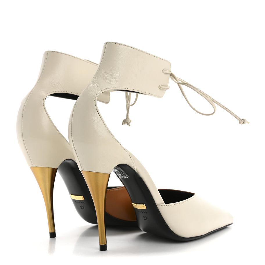 Gucci Soft Nappa Priscilla Ankle Cuff Pumps 37 Mystic White Harness Brown Image 4