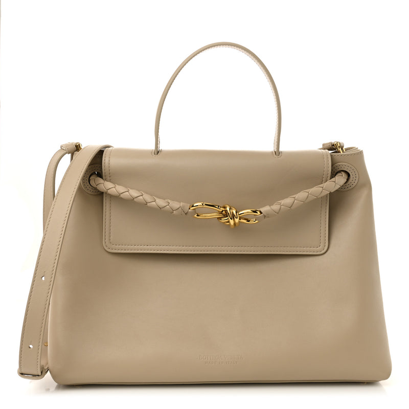  Bottega Veneta Silky Calfskin Medium Ciao Ciao Ecru