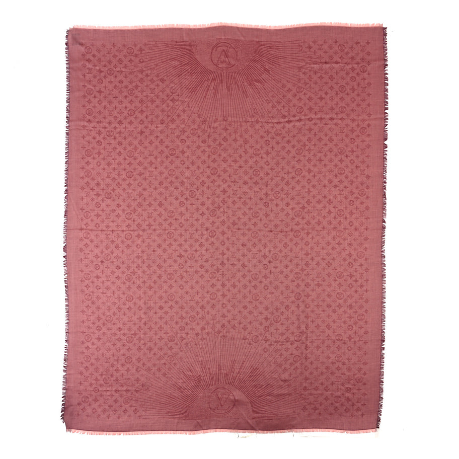 Louis Vuitton Cashmere Silk Monogram Shawl Fuchsia Image 1