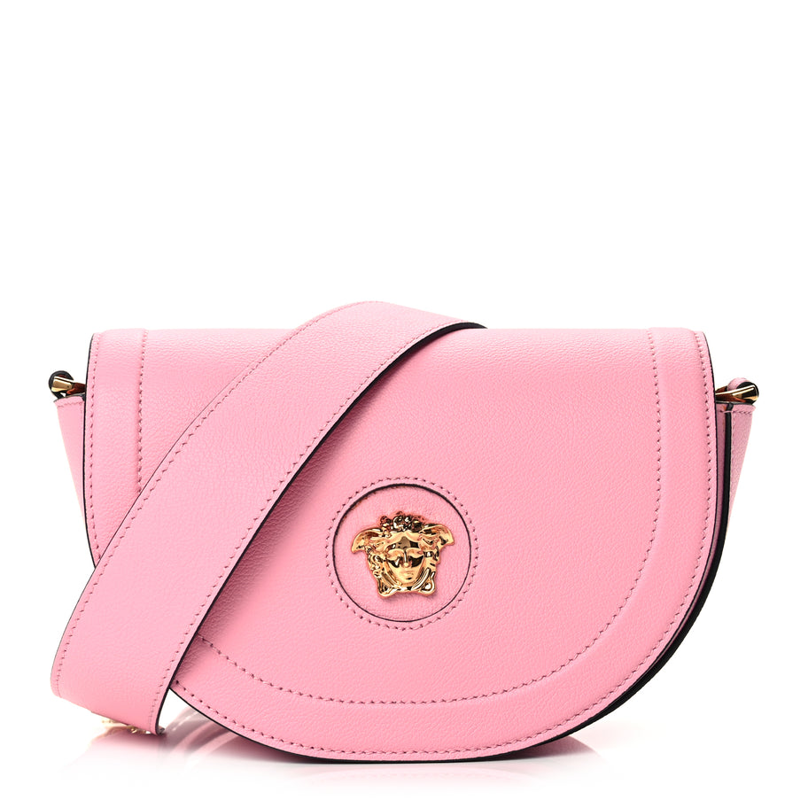 Versace Grained Calfskin La Medusa Small Shoulder Bag Pink Image 1