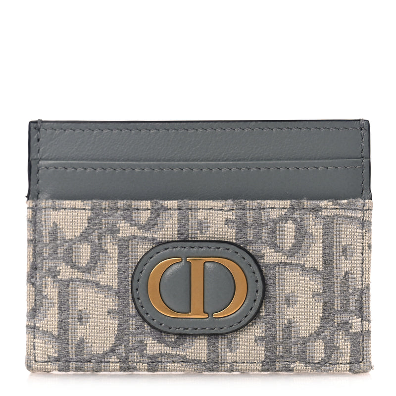  Christian Dior Oblique Calfskin 30 Montaigne Freesia Card Holder Grey