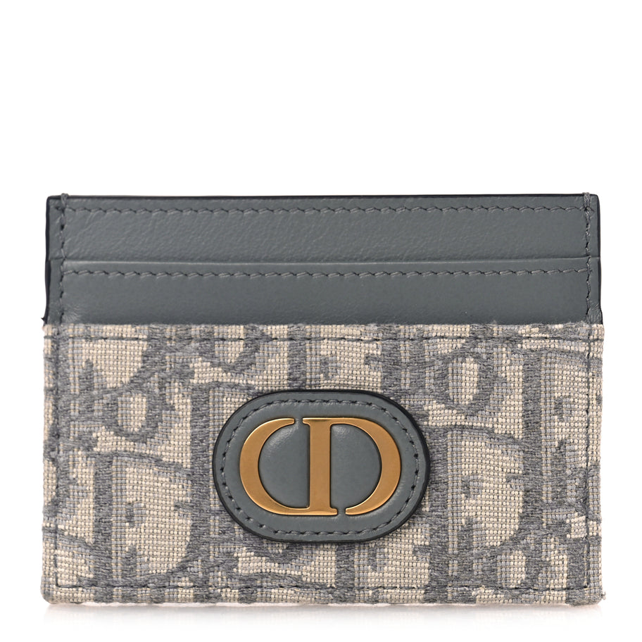 Christian Dior Oblique Calfskin 30 Montaigne Freesia Card Holder Grey Image 1