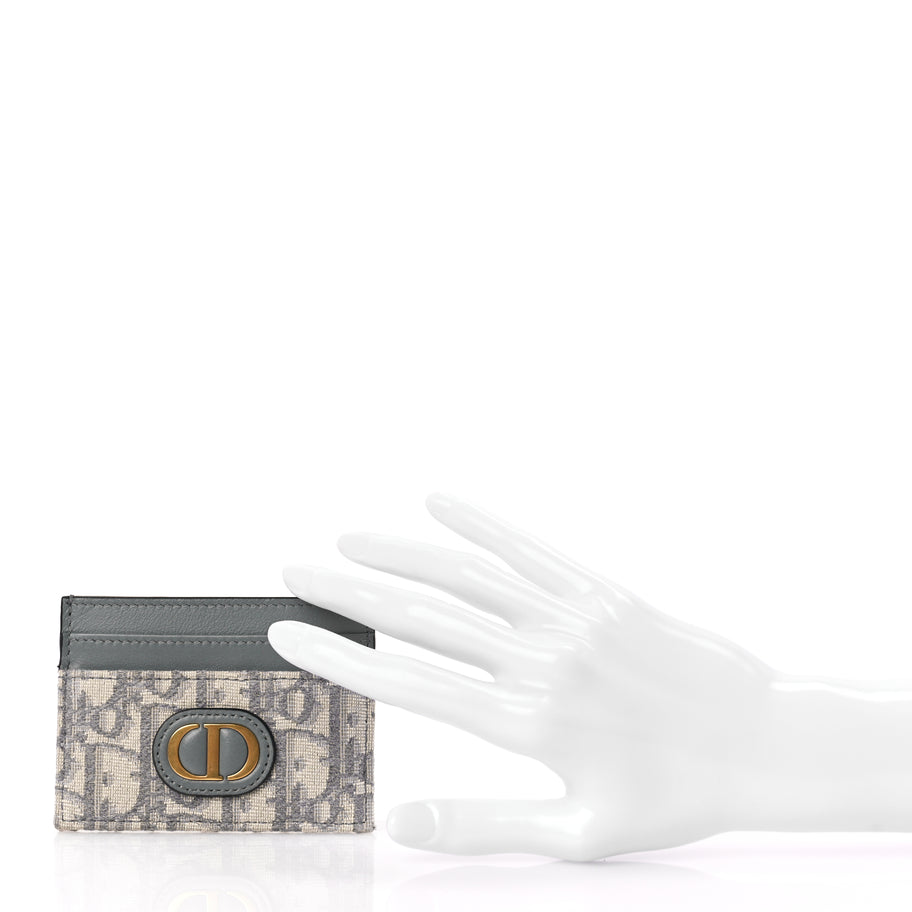 Christian Dior Oblique Calfskin 30 Montaigne Freesia Card Holder Grey Image 2