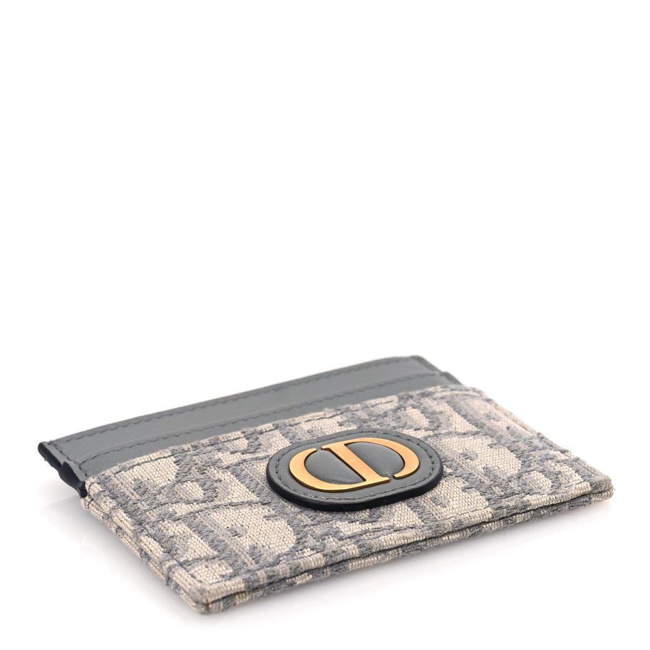 Christian Dior Oblique Calfskin 30 Montaigne Freesia Card Holder Grey Image 4
