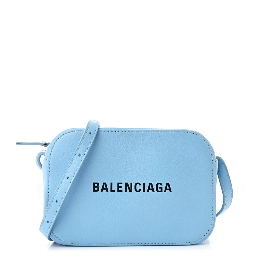 Balenciaga Calfskin XS Everyday Camera Bag Baby Blue Black Image 1