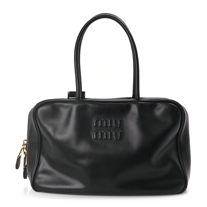  Miu Miu Soft Calf Large Softy Beau Top Handle Bag Black