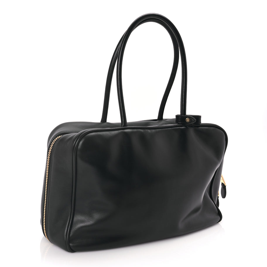 Miu Miu Soft Calf Large Softy Beau Top Handle Bag Black Image 2