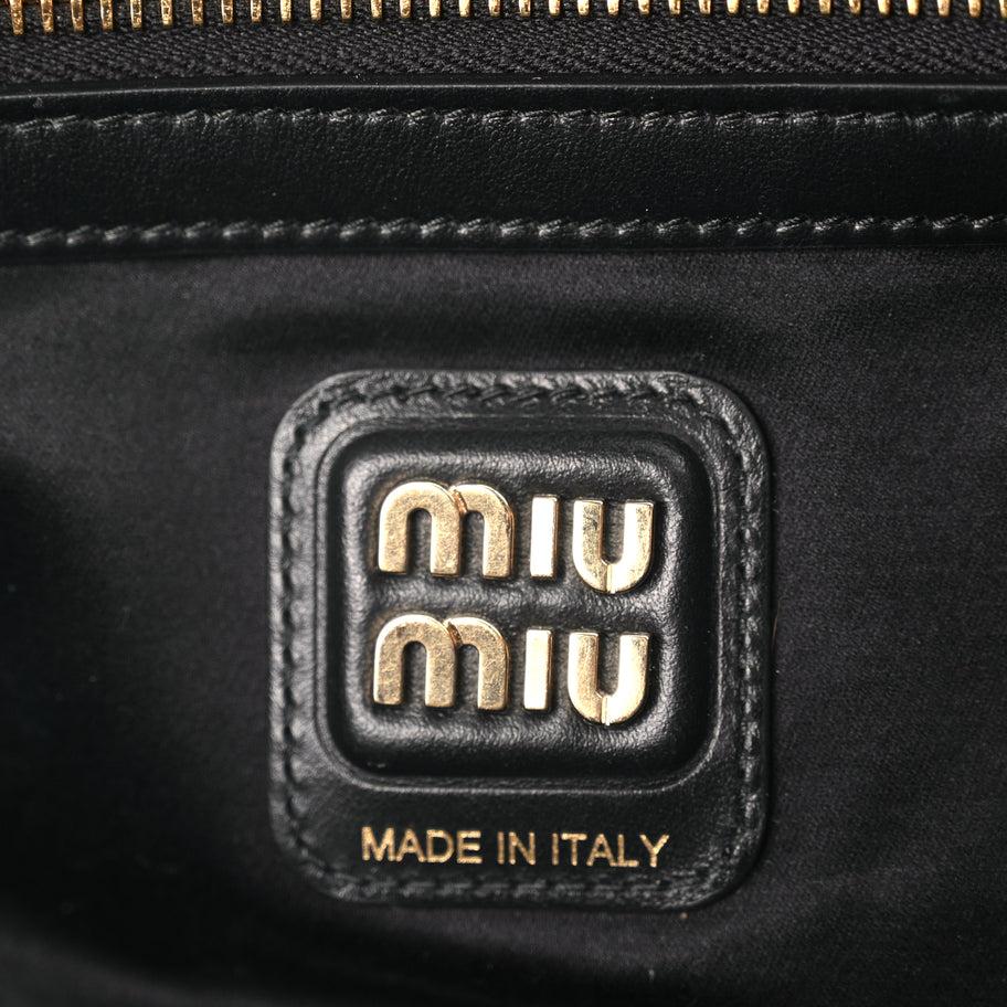 Miu Miu Soft Calf Large Softy Beau Top Handle Bag Black Image 5