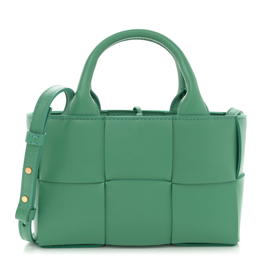 Bottega Veneta Nappa Maxi Intreccio Mini Arco Tote Green Image 1