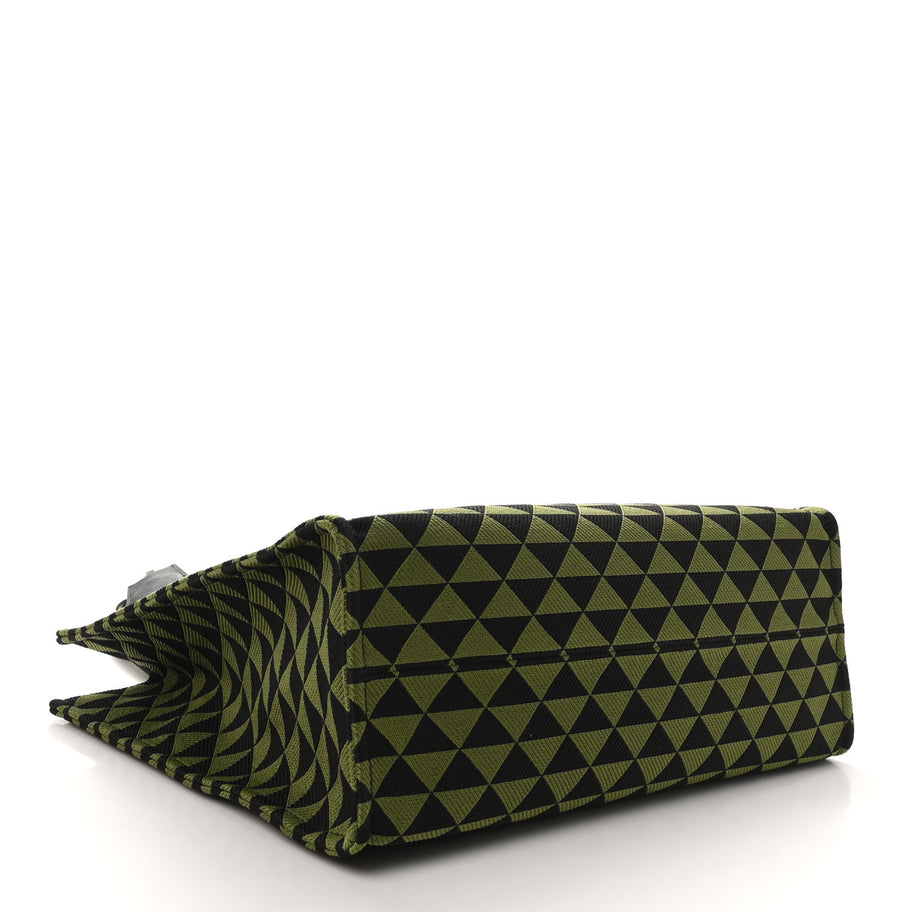 Prada Jacquard Saffiano Triangolo Symbole Embroidered Shopping Tote Black Edera Image 4