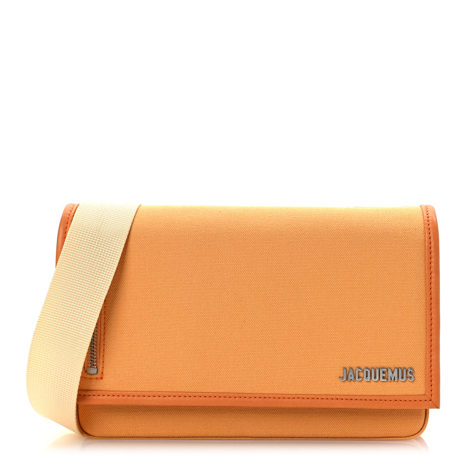 Jacquemus Canvas Le Messageru Bag Orange Image 1
