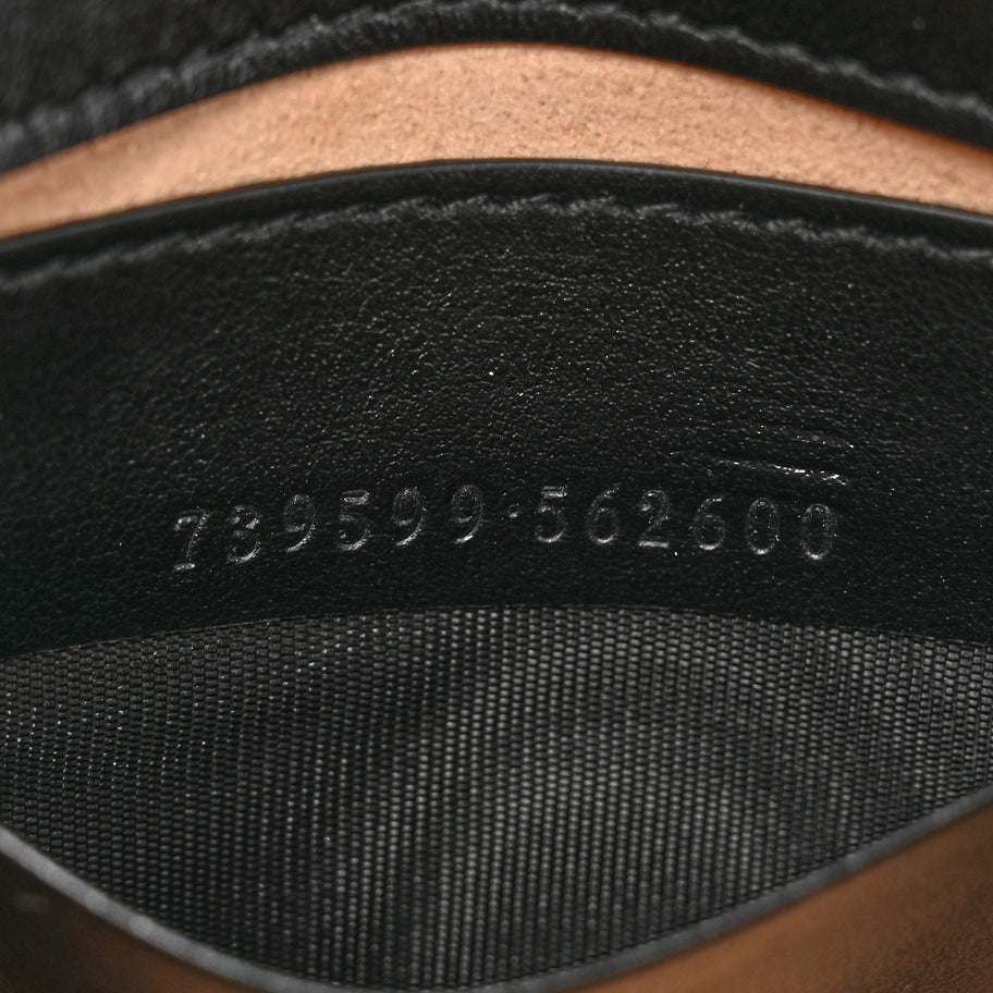 Gucci Calfskin Matelasse Monochrome GG Marmont Chain Mini Belt Bag Black Image 7