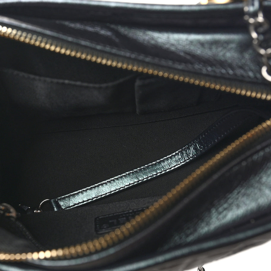 Chanel Iridescent Aged Calfskin Quilted Small Gabrielle Hobo Black Image 5