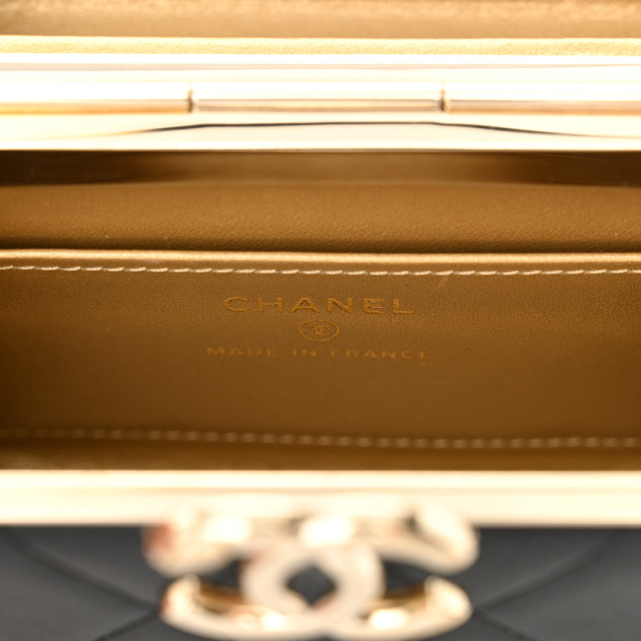 Chanel Lambskin Quilted Small Box With Chain Black Image 7