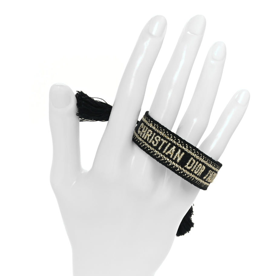 Christian Dior Woven Cotton J'Adior Friendship Bracelet Set Gold Black Image 3