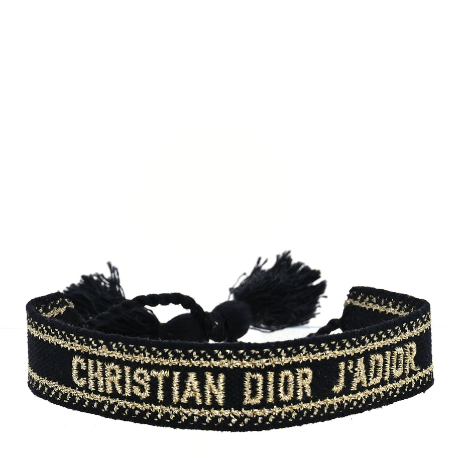 Christian Dior Woven Cotton J'Adior Friendship Bracelet Set Gold Black Image 4