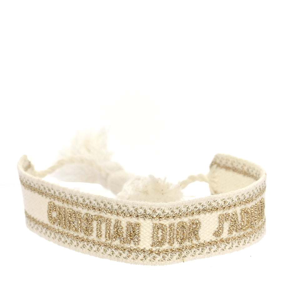 Christian Dior Woven Cotton J'Adior Friendship Bracelet Set Gold Black Image 6