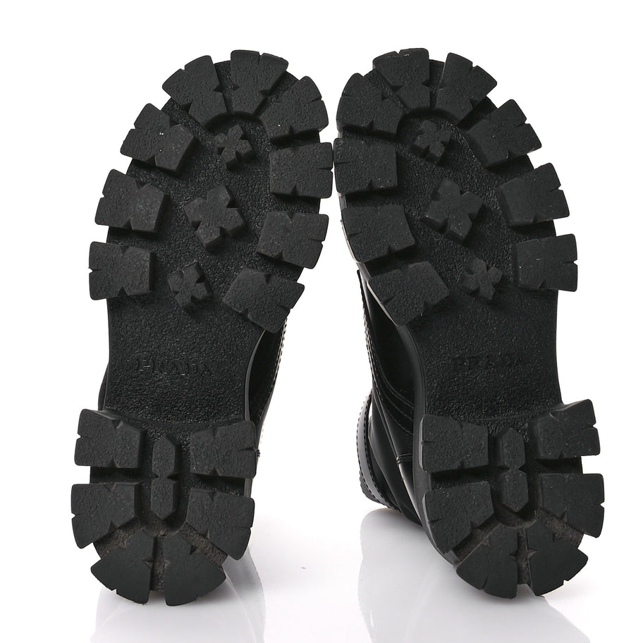 Prada Spazzolato Rois Re-Nylon Metal Triangle Logo Monolith Pouch Pocket 55mm Boots 35.5 Black Image 6