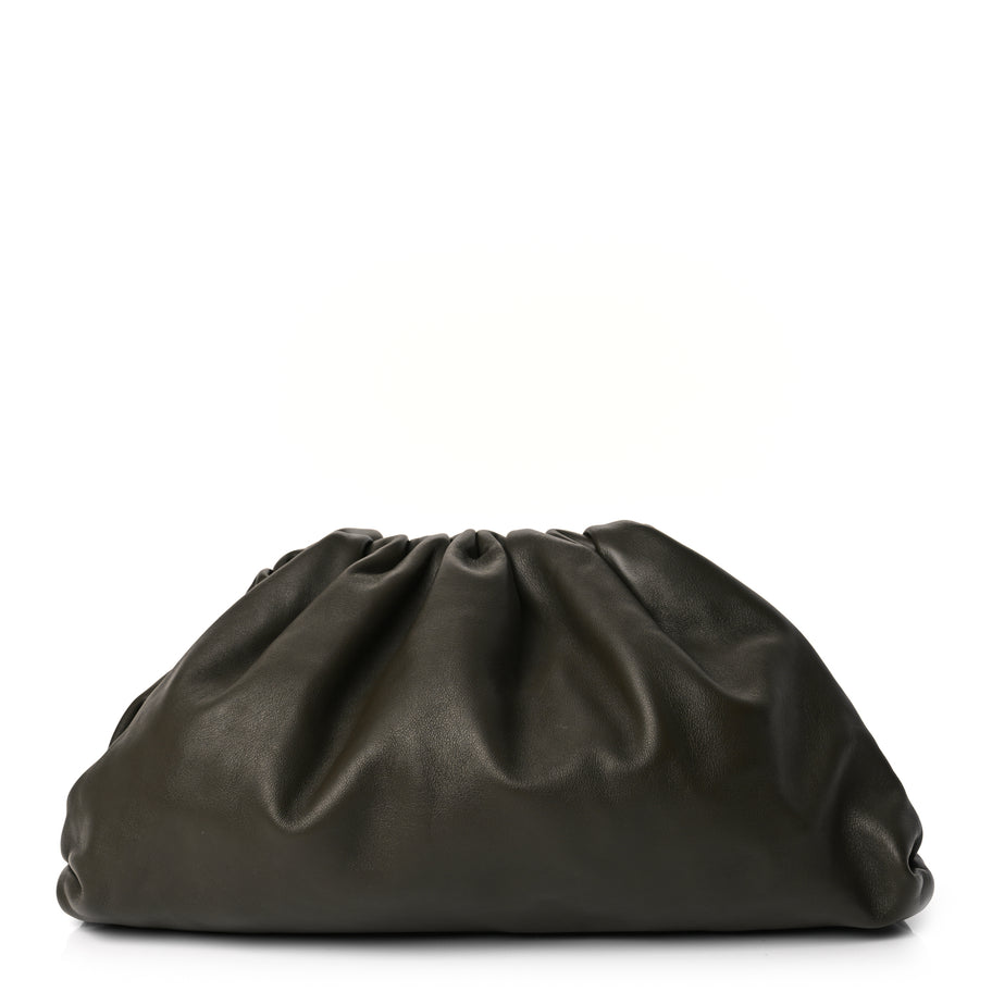 Bottega Veneta Smooth Butter Calf The Pouch Oversized Clutch Kaki Fondent Image 1