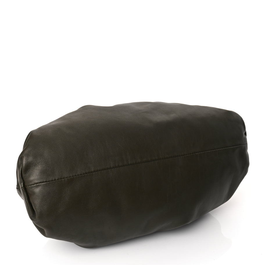 Bottega Veneta Smooth Butter Calf The Pouch Oversized Clutch Kaki Fondent Image 3