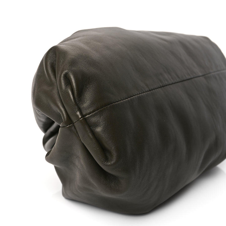 Bottega Veneta Smooth Butter Calf The Pouch Oversized Clutch Kaki Fondent Image 8
