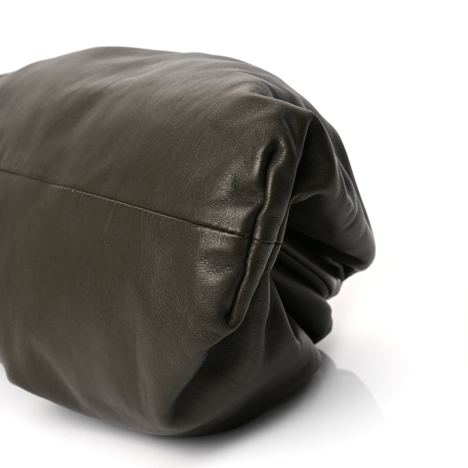 Bottega Veneta Smooth Butter Calf The Pouch Oversized Clutch Kaki Fondent Image 9
