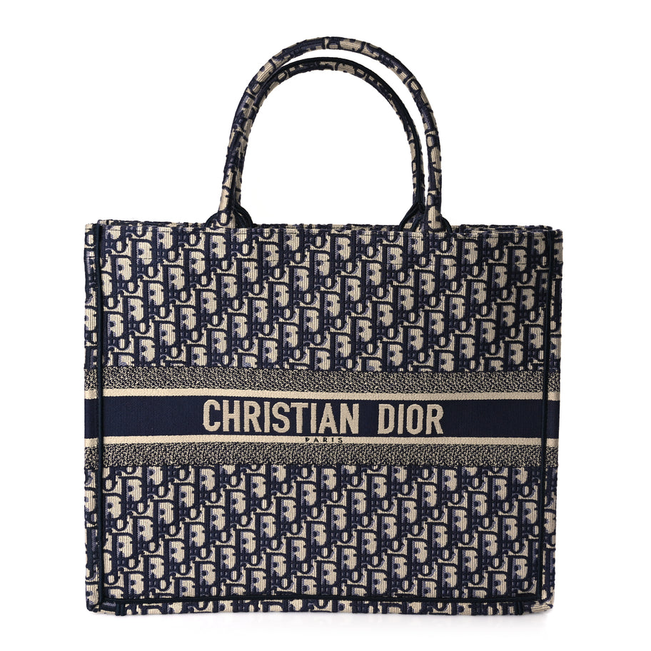Christian Dior Oblique Large Book Tote  Blue Multicolor Image 1