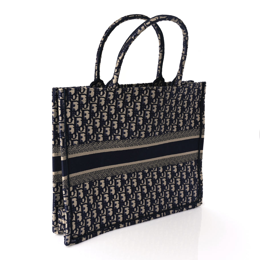 Christian Dior Oblique Large Book Tote  Blue Multicolor Image 2