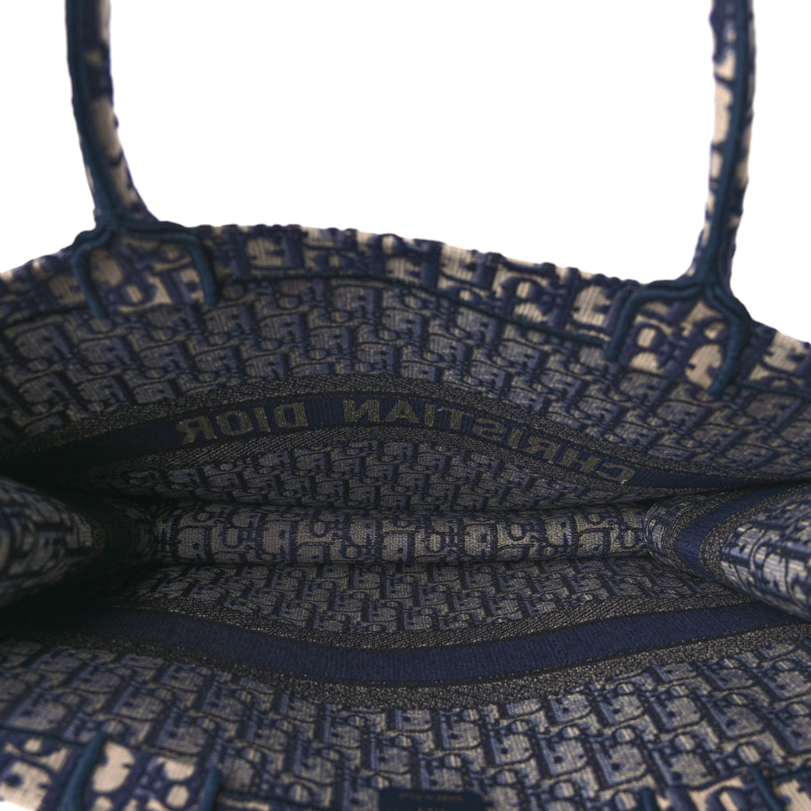 Christian Dior Oblique Large Book Tote  Blue Multicolor Image 4