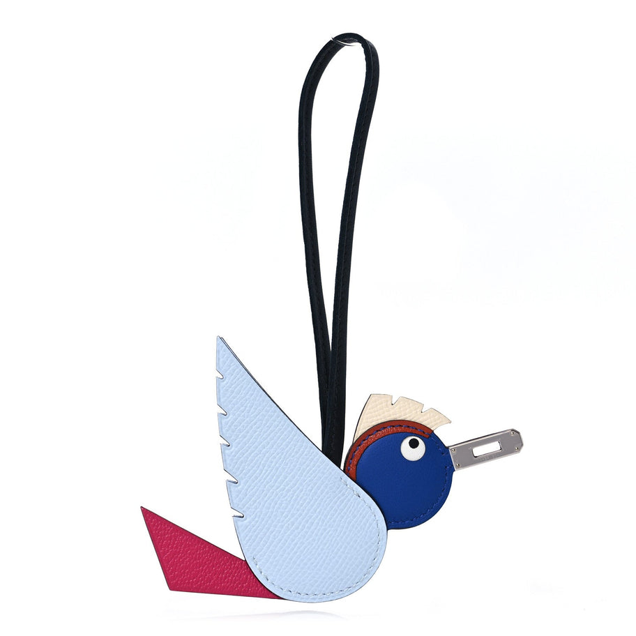 Hermes Epsom Swift Chevre Mysore Birdy Bag Charm Bleu Brume Rose Mexico Bleu Royal Cuivre Nata Black Image 1