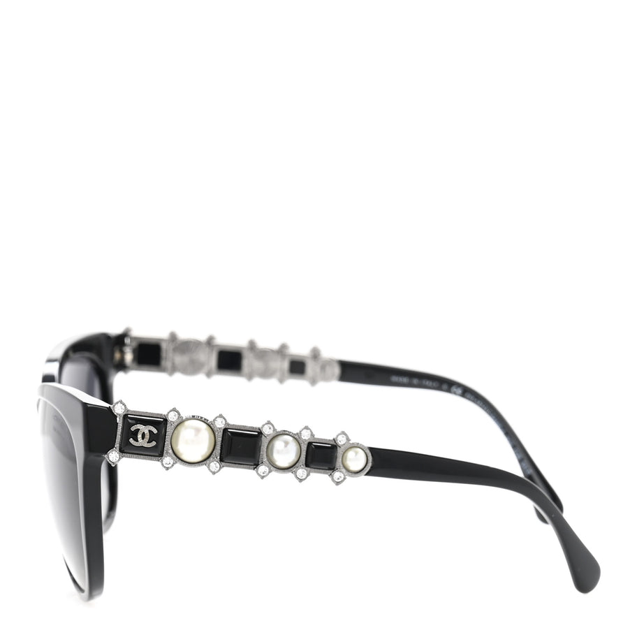 Chanel Crystal Pearl Cat Eye Sunglasses 5336-H-B Black Image 3