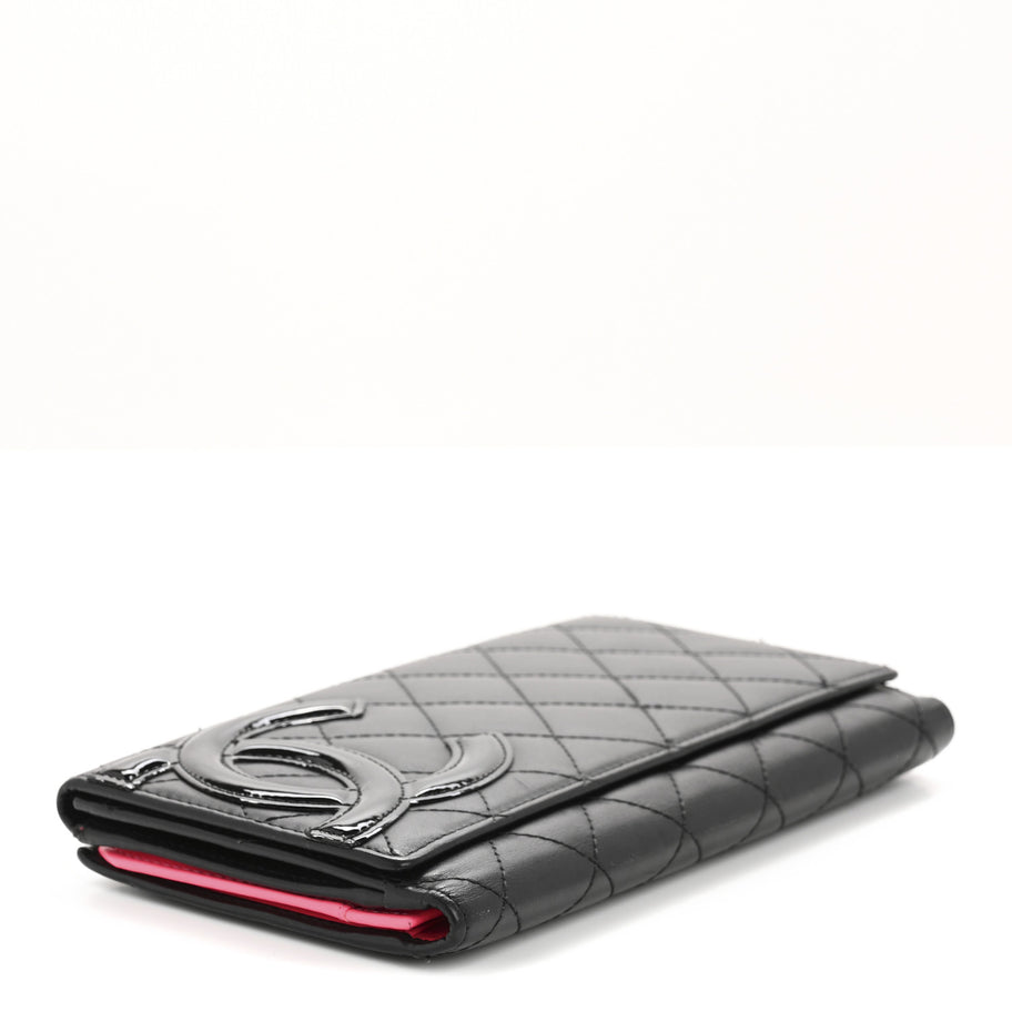 Chanel Calfskin Quilted Cambon Long Double Wallet Black Image 4