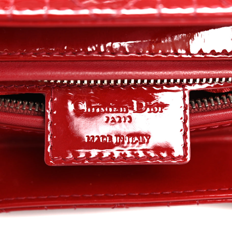 Christian Dior Patent Cannage Medium Lady Dior Red Image 6