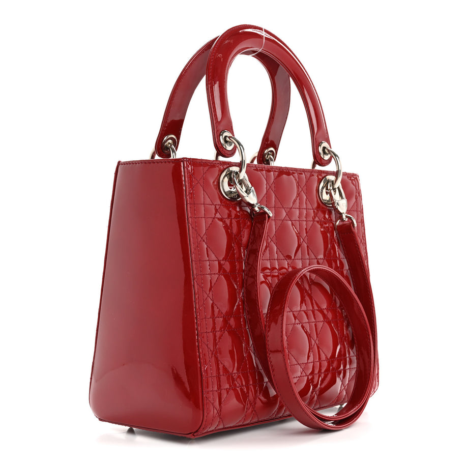 Christian Dior Patent Cannage Medium Lady Dior Red Image 3