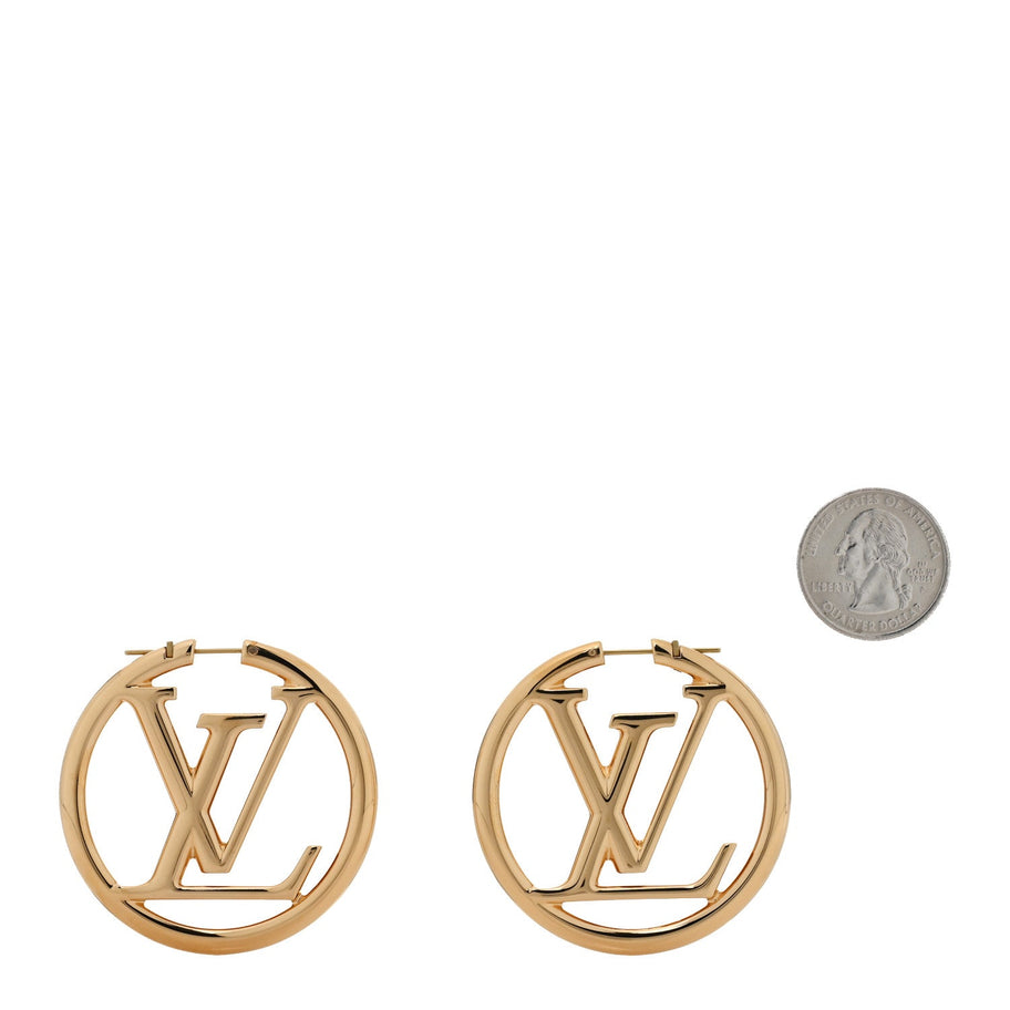 Louis Vuitton Metal Louise Hoop Earrings Gold Image 2