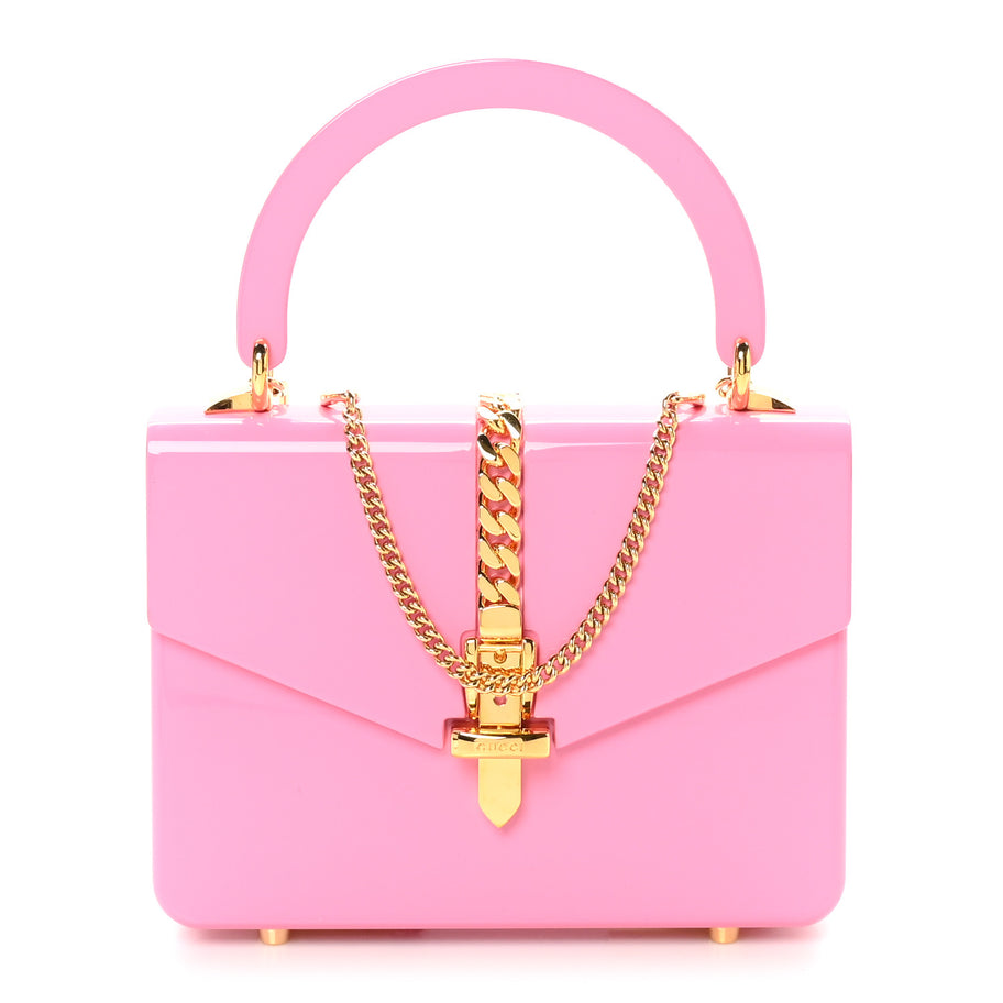 Gucci Plexiglass Mini Sylvie 1969 Top Handle Bag Pink Image 1