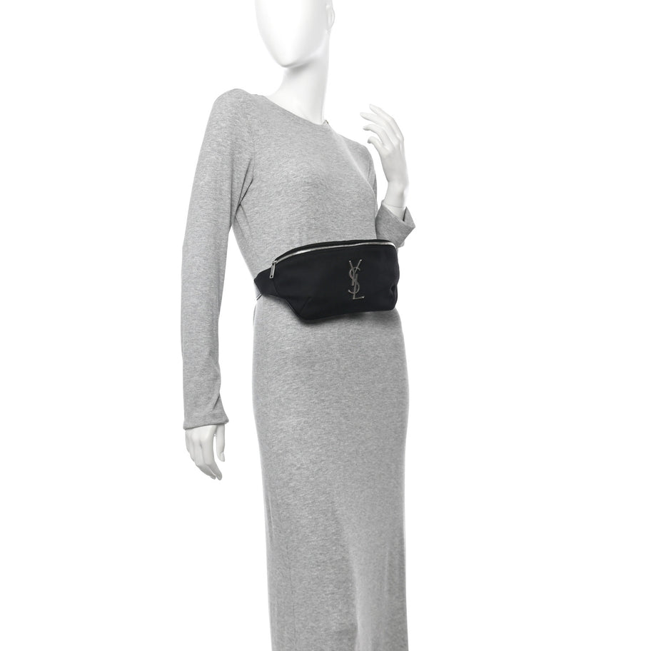 Saint Laurent Canvas Monogram Belt Bag Black Image 2