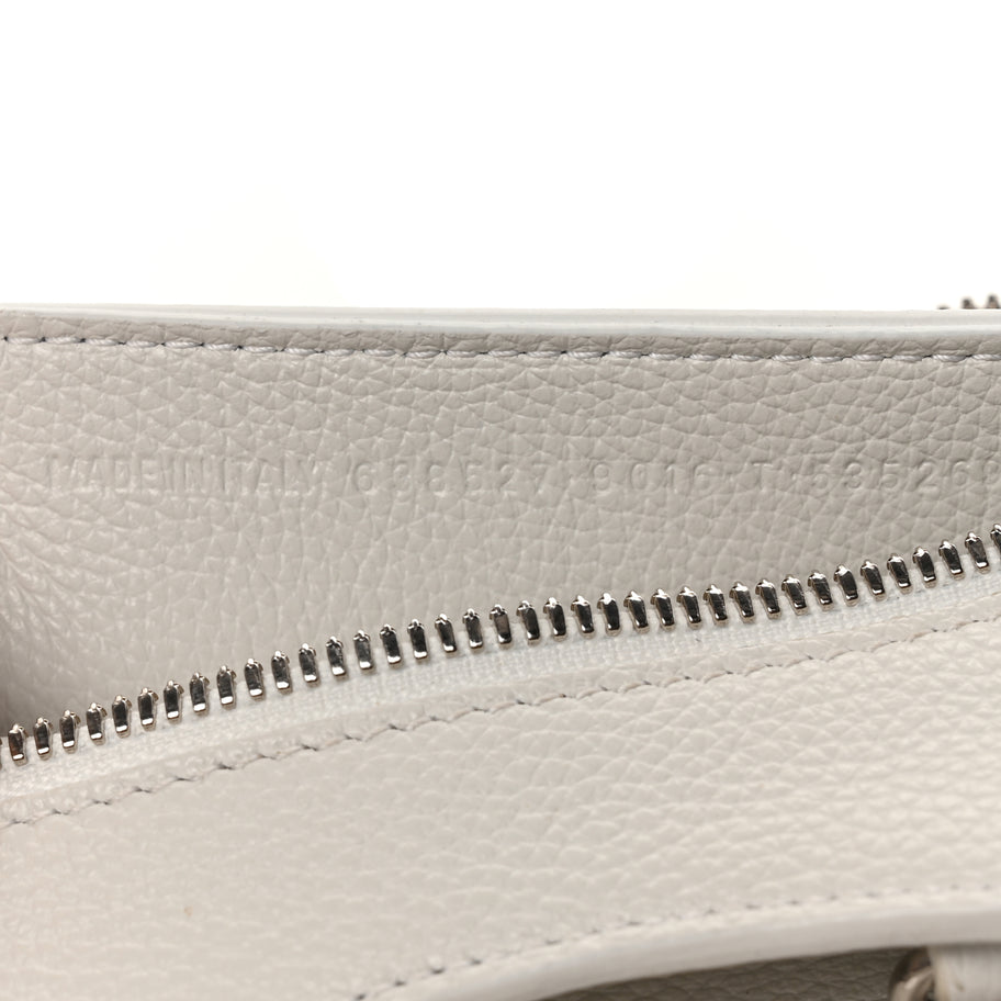 Balenciaga Grained Calfskin Neo Classic Silver Hardware Nano City Crossbody White Image 6