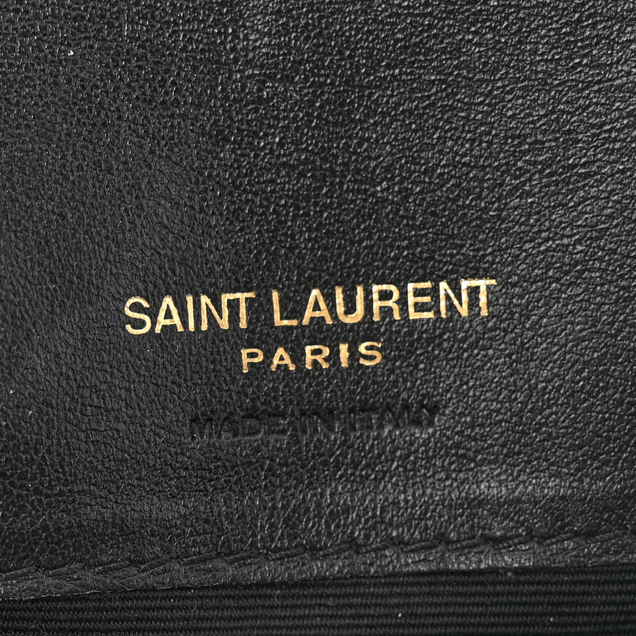 Saint Laurent Crocodile Embossed Monogram Phone Holder Crossbody Black Image 6