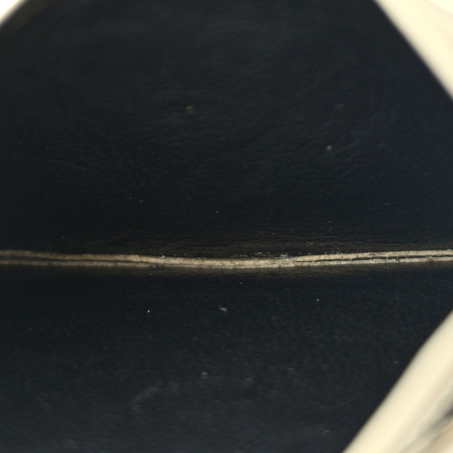 Saint Laurent Grain De Poudre Matelasse Chevron Monogram Credit Card Case Crema Soft Image 5