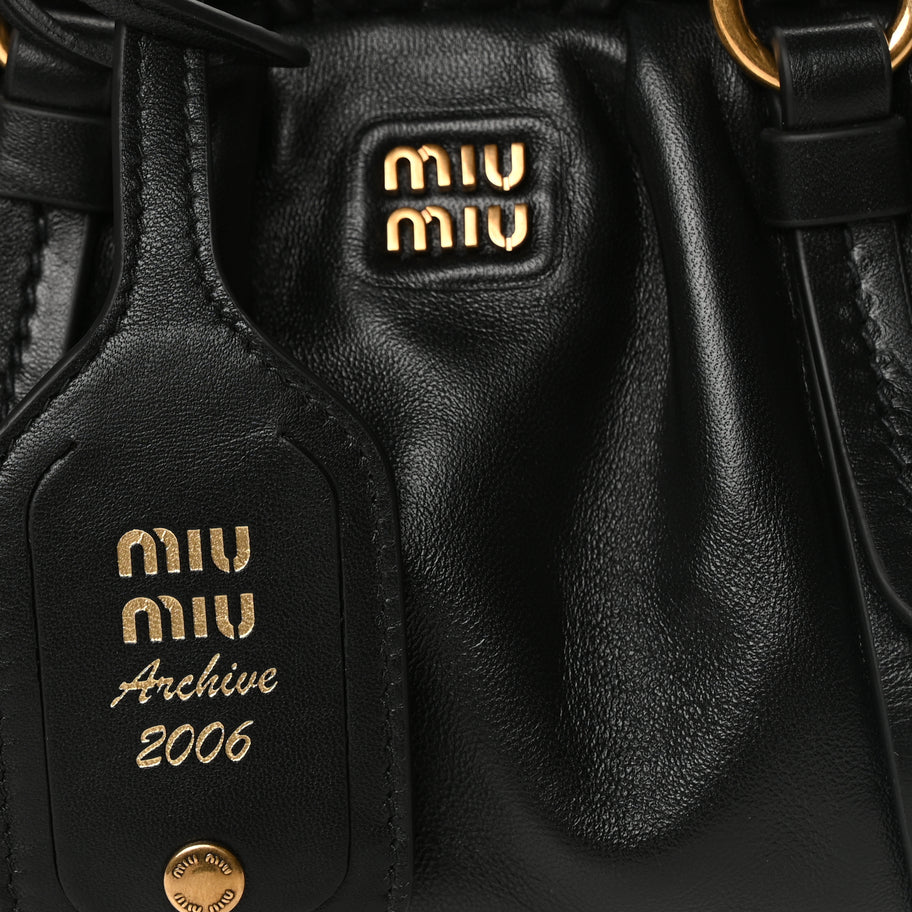 Miu Miu Nappa Mini Joie Shoulder Bag Black Image 6