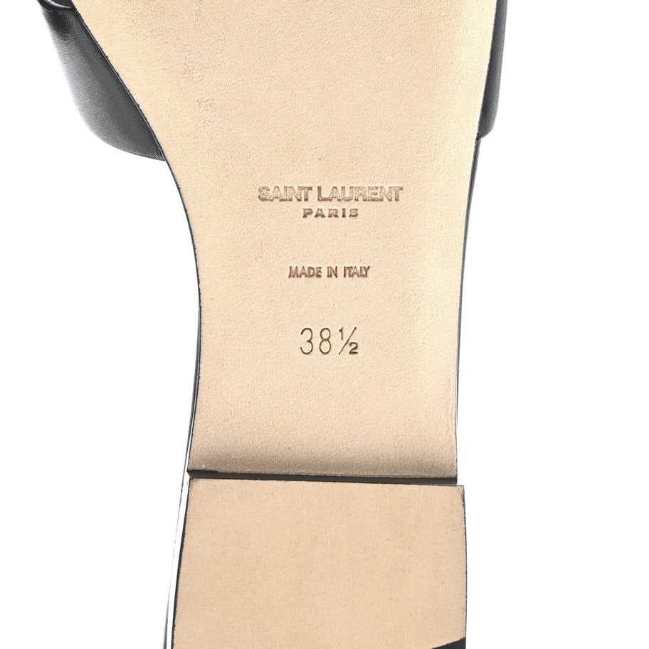 Saint Laurent Calfskin Tribute 05 Slide Sandals 38.5 Black Image 7