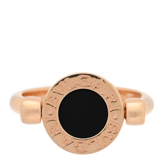Bvlgari 18K Rose Gold Mother of Pearl Black Onyx BVLGARI BVLGARI Ring 49 4.75 Image 1