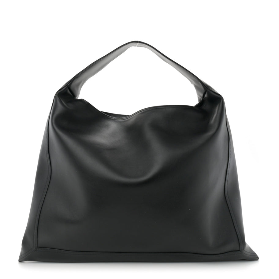 Bottega Veneta Silky Calfskin Large Hop Black Image 1