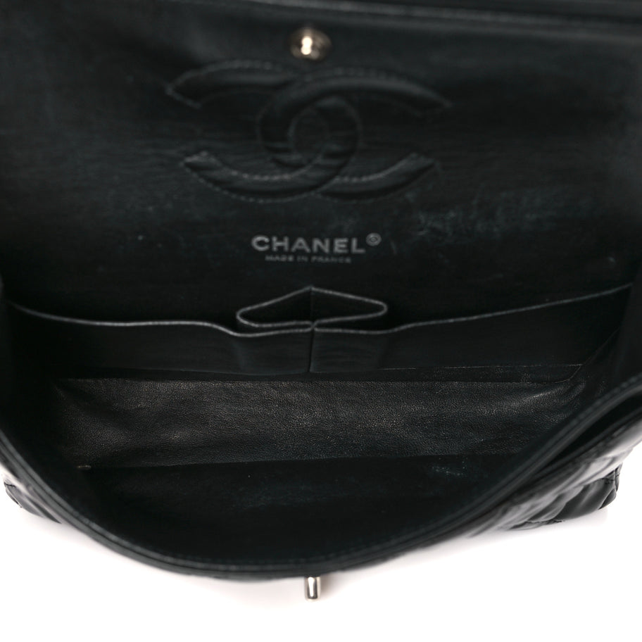 Chanel Patent Quilted Medium Double Flap Black Image 5